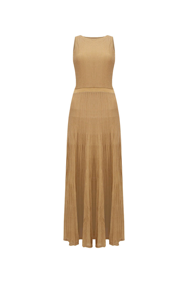 Vestido Tricot Midi Clarice Dourado
