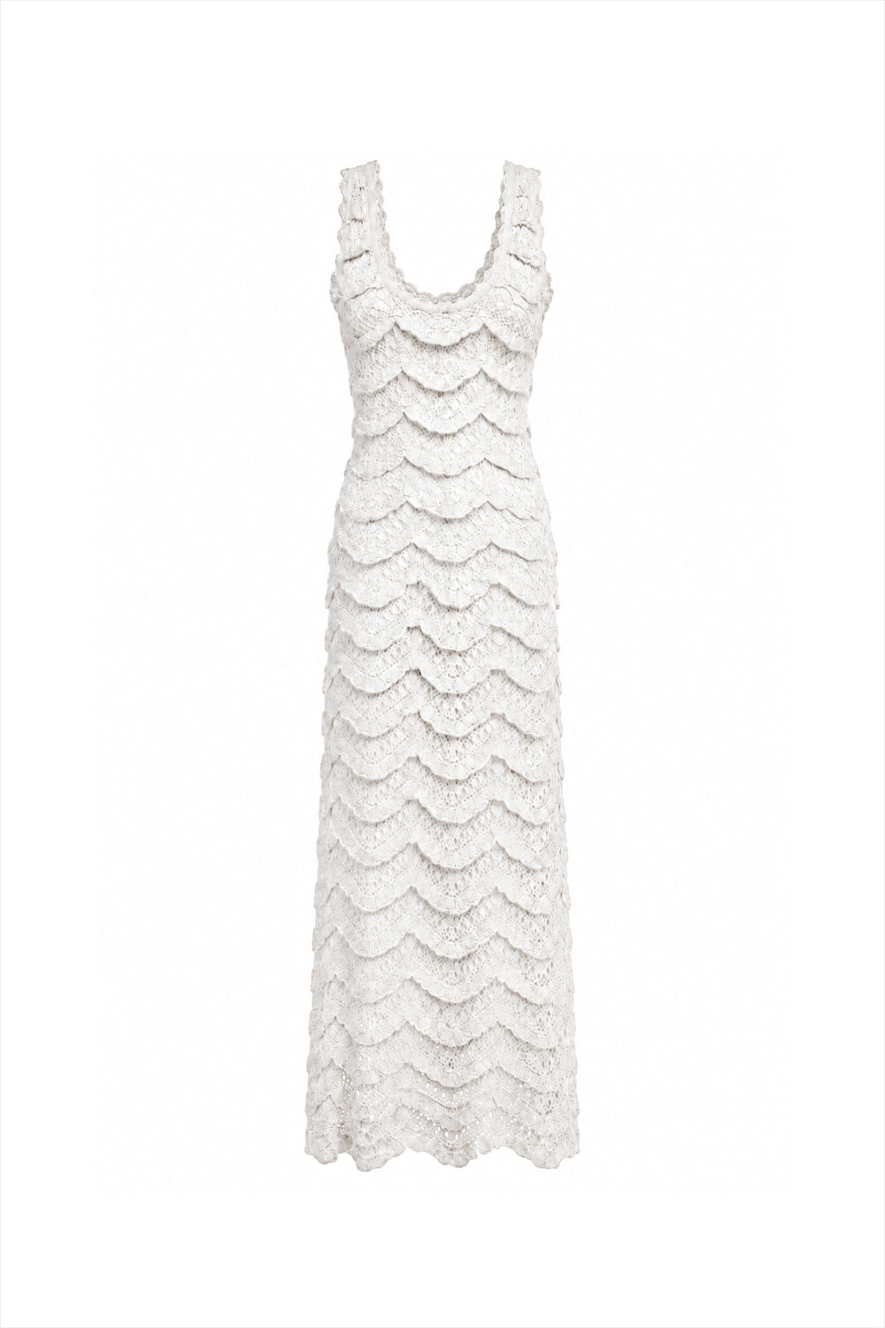 Vestido Tricot Midi New Gisele Off White
