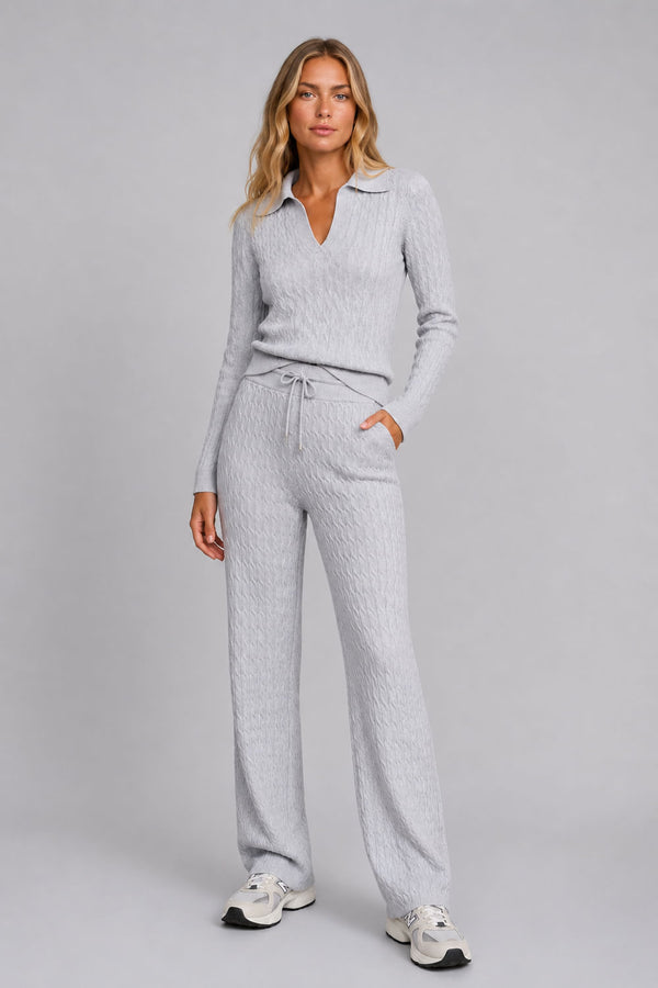 Calça Tricot Ana Cinza Mescla