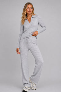 Calça Tricot Ana Cinza Mescla