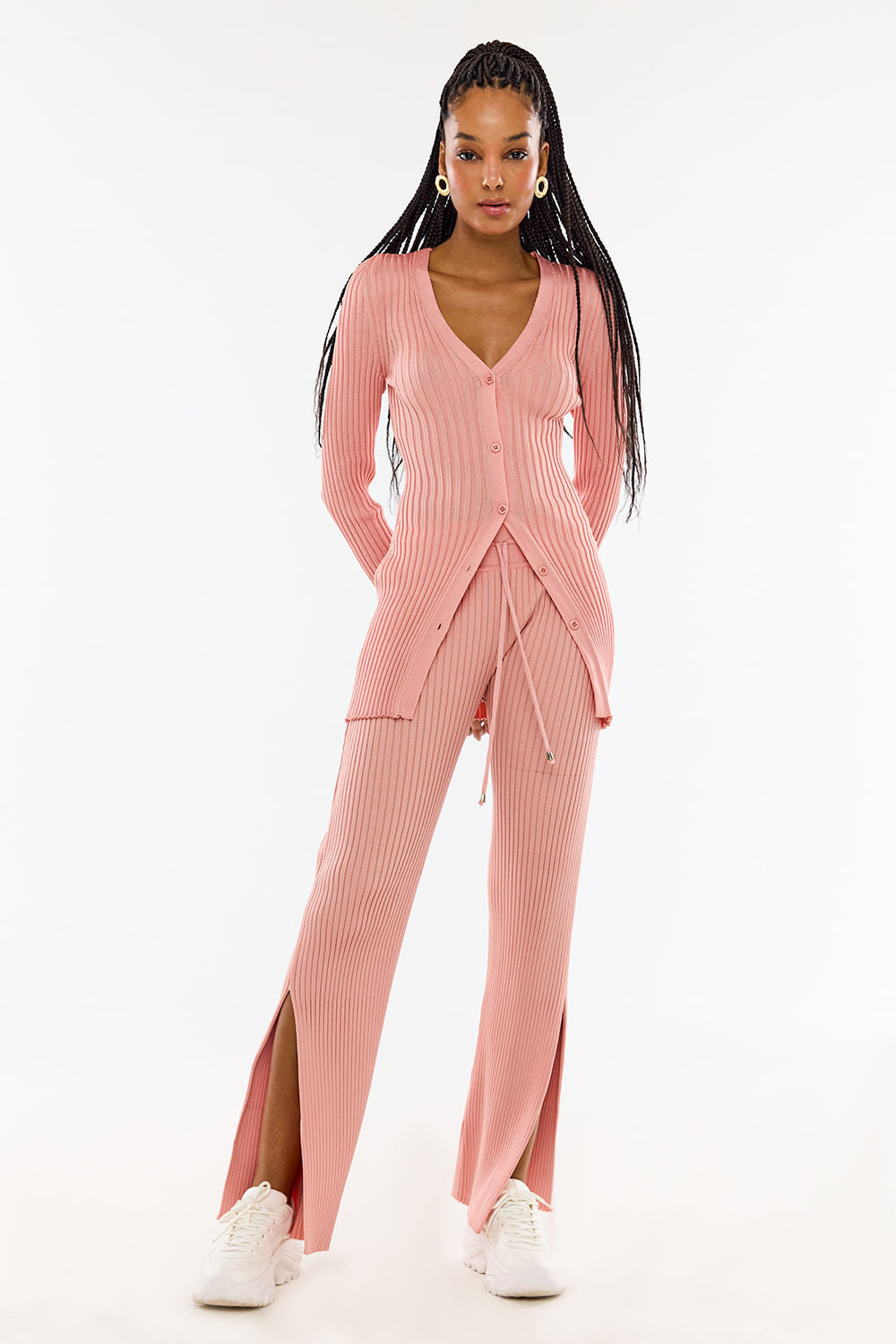 Conjunto Tricot Katiusca Rosa Flamingo
