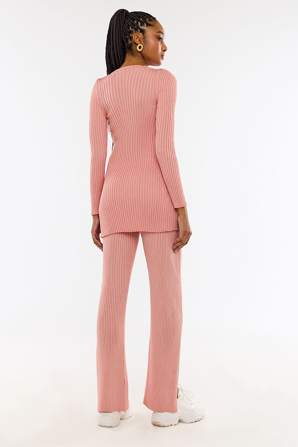 Conjunto Tricot Katiusca Rosa Flamingo