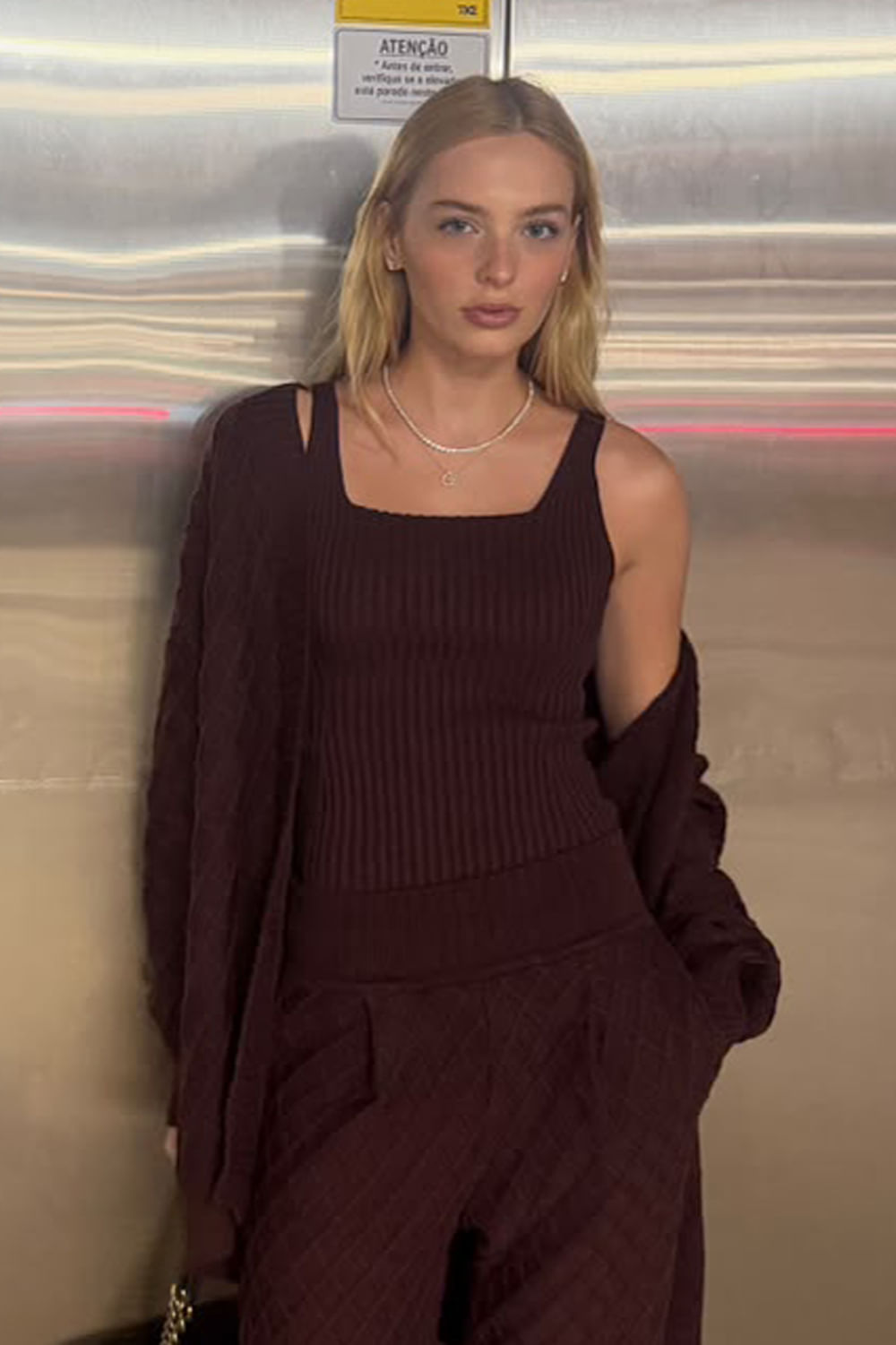 Casaco Tricot Eva Dark Brown