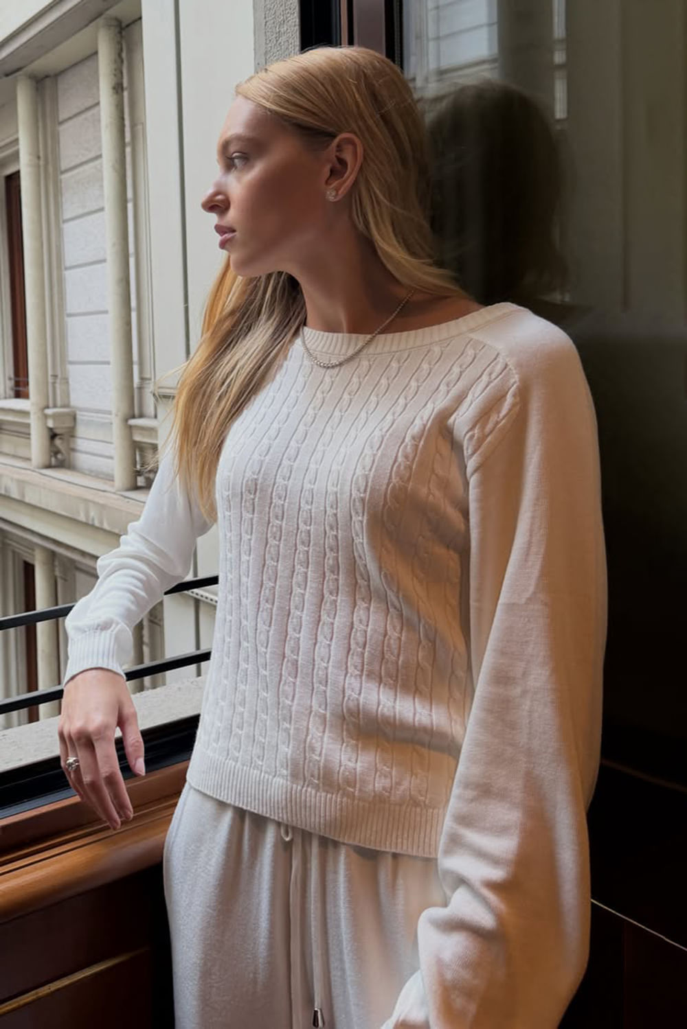 Blusa Tricot Isa Off White