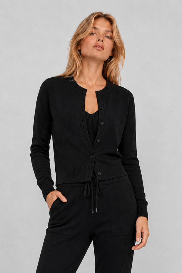 Casaco Tricot Bia Preto