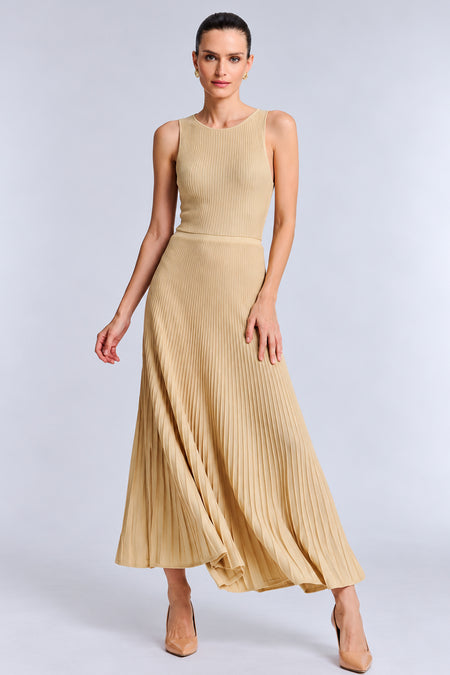 Vestido Tricot Midi Clarice Bege Macadâmia
