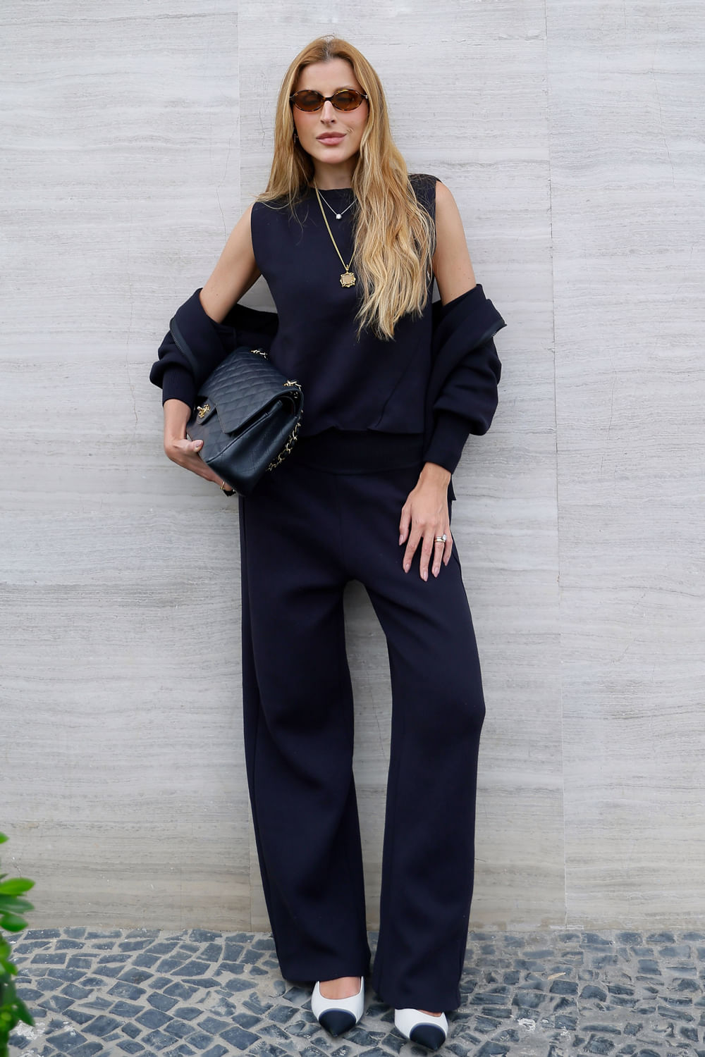 Calça Tricot Cora Pantalona Preto