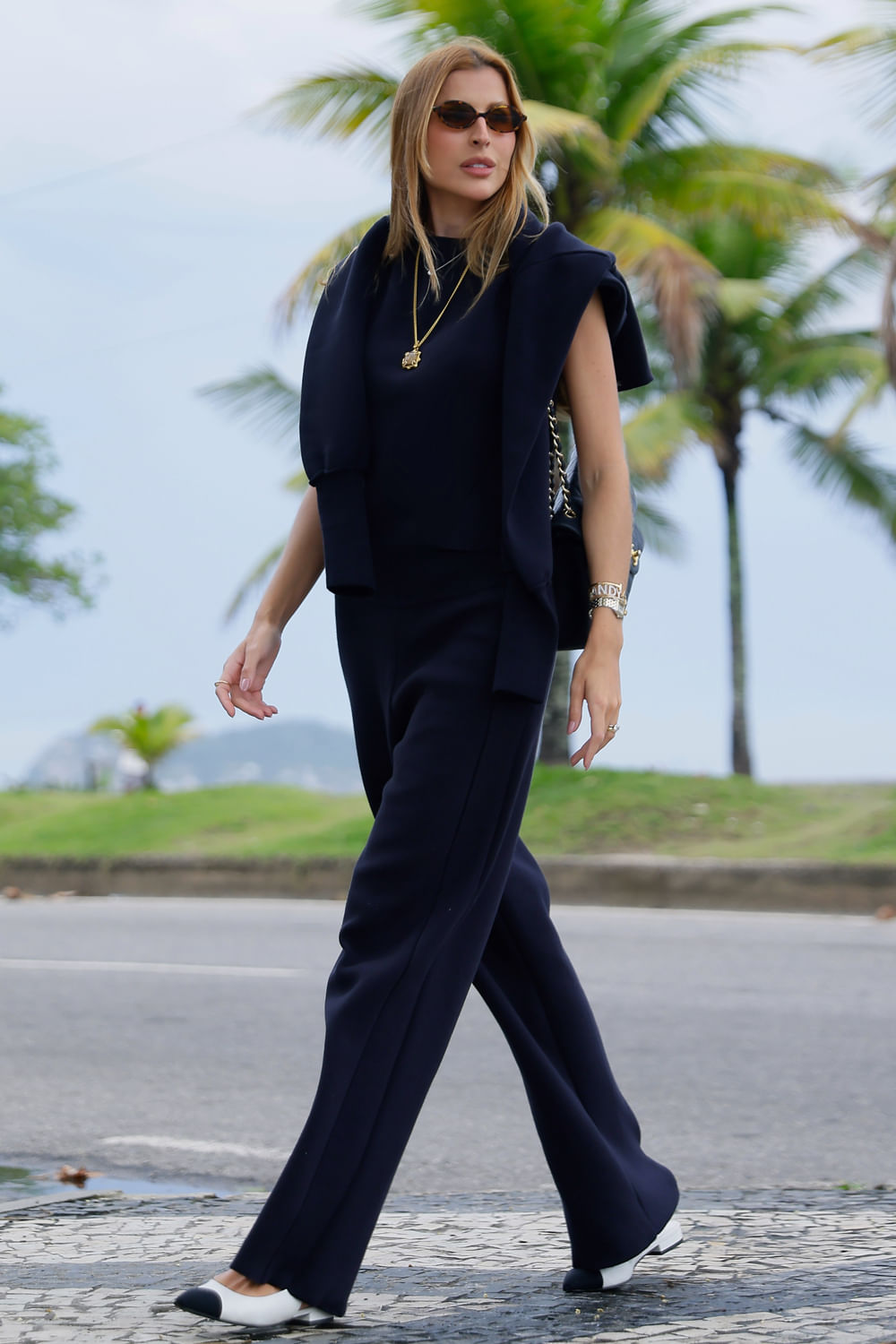 Calça Tricot Cora Pantalona Preto