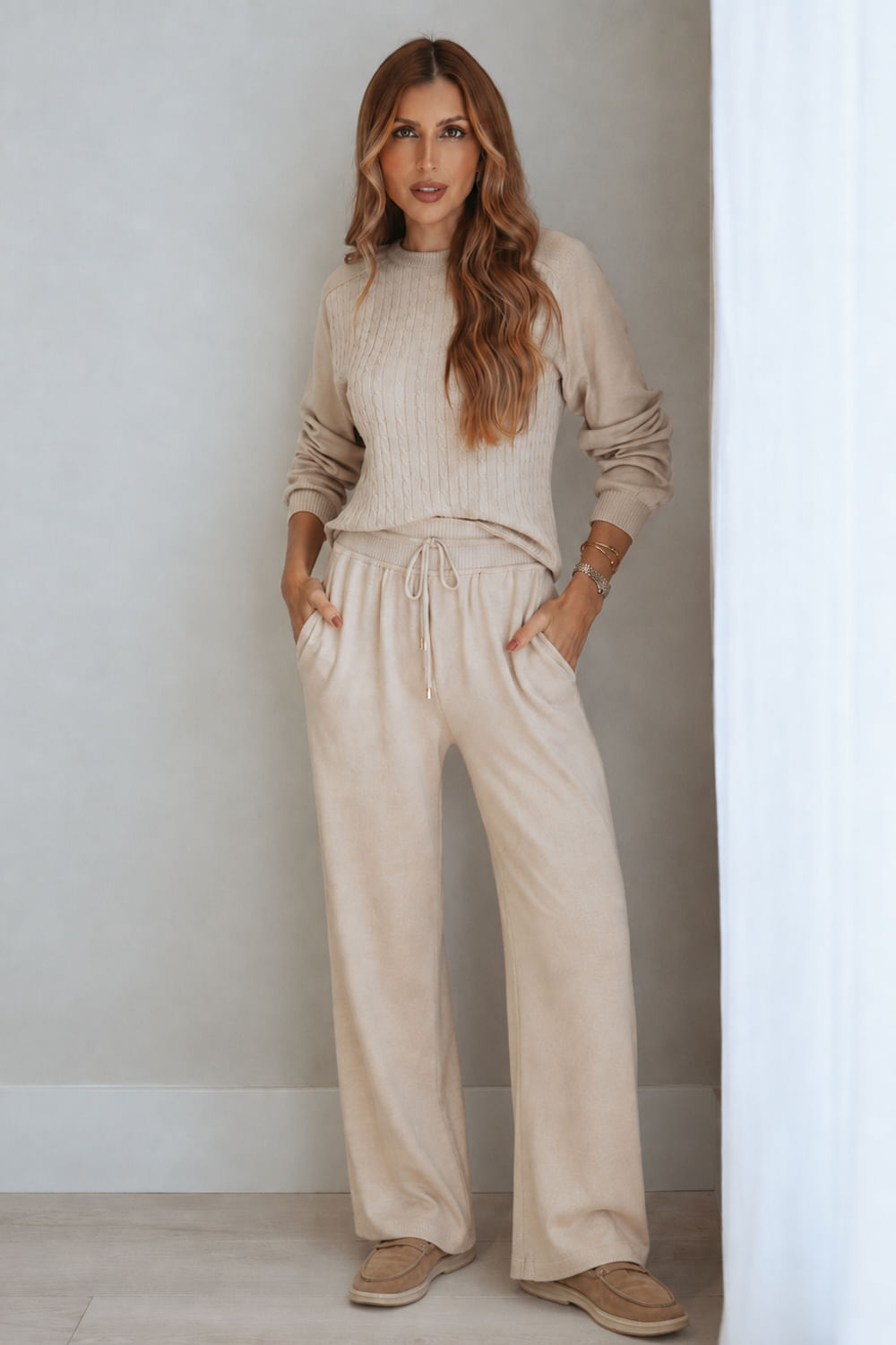 Calça Tricot Isa Areia
