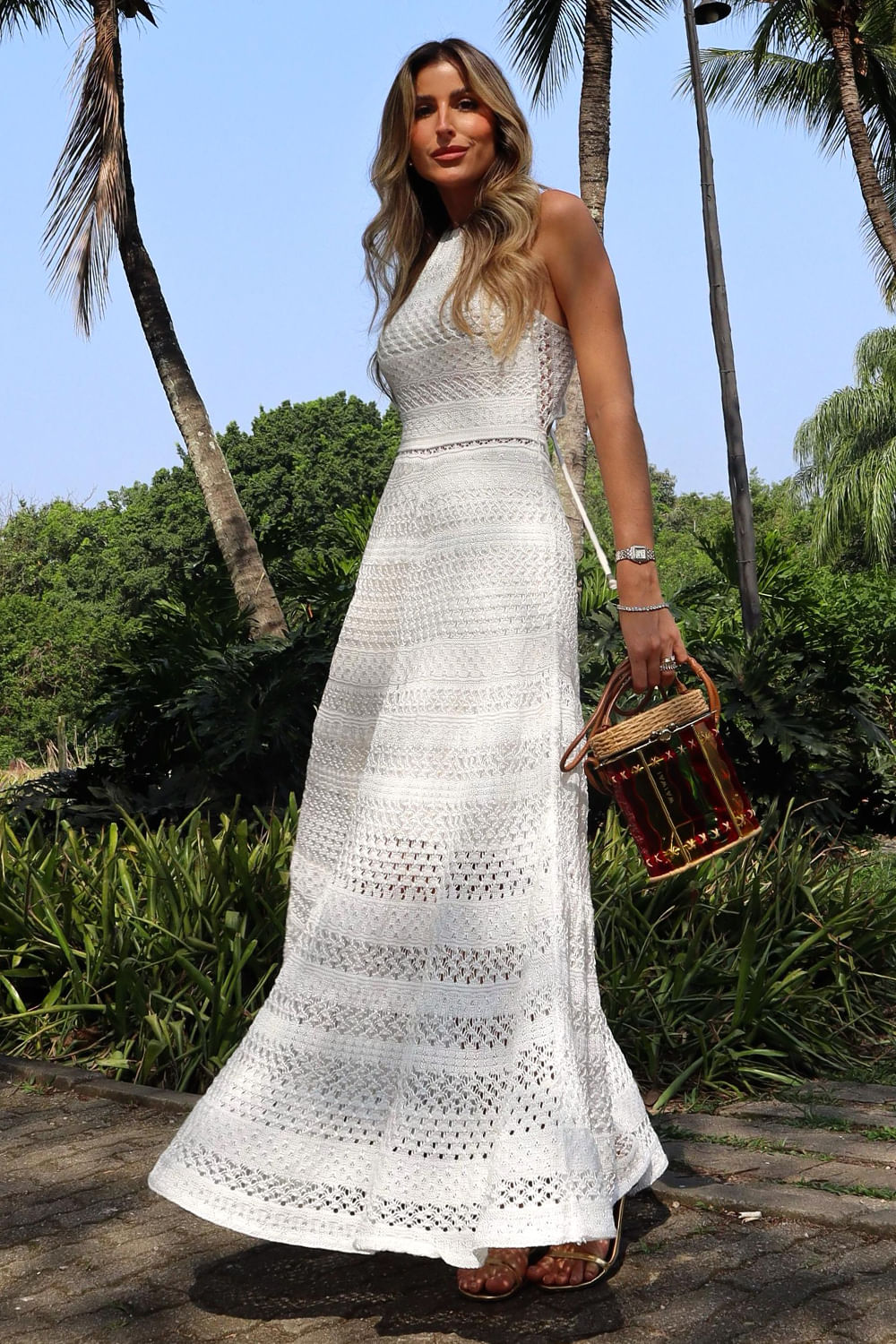 Vestido Tricot Midi Luma Off White