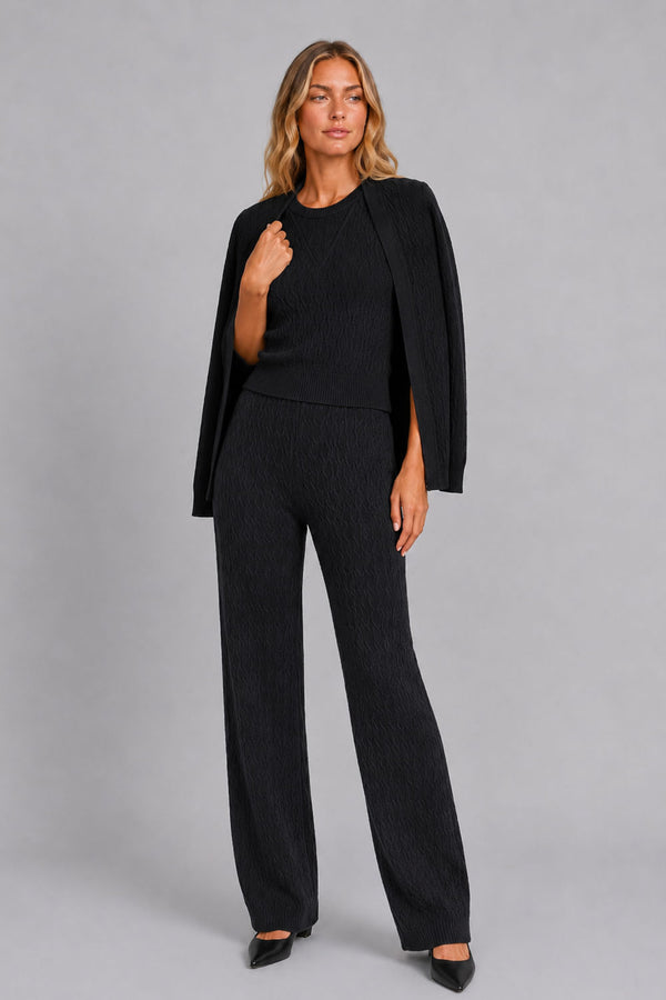 Jaqueta Tricot Flora Preto