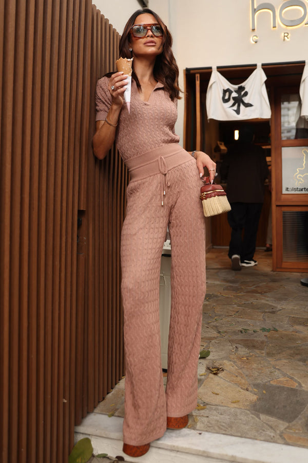 Conjunto Tricot Ana Manga Curta Latte