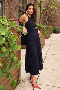 Saia Tricot Midi Plissada Olivia Marinho