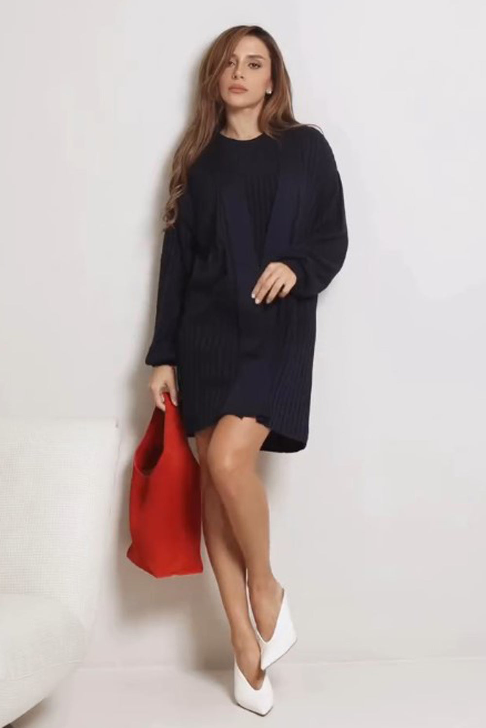 Casaco Tricot Cleo Azul Marinho