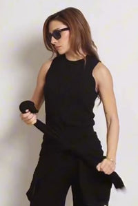 Regata Tricot Flora Preto