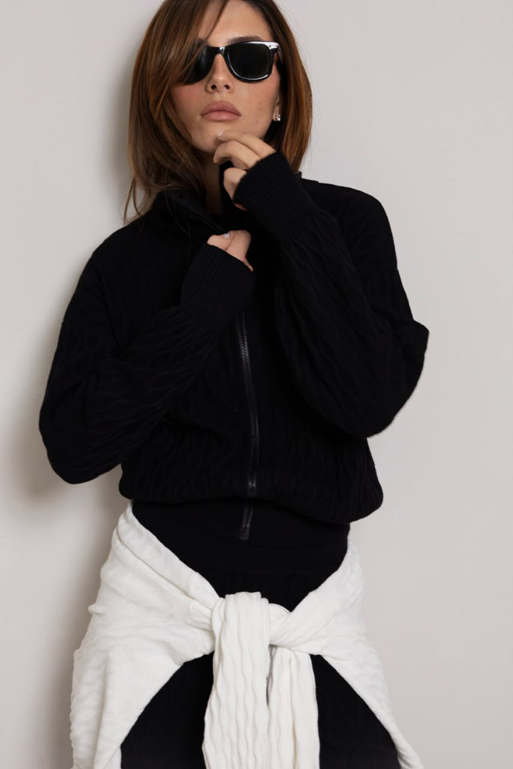 Jaqueta Tricot Flora Preto