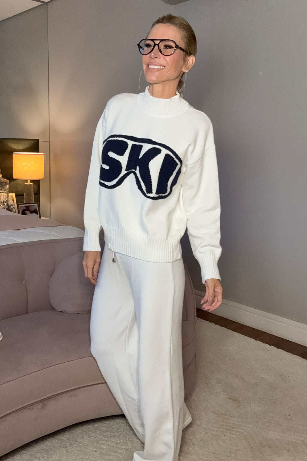 Calça Tricot Nivea Ski Off White