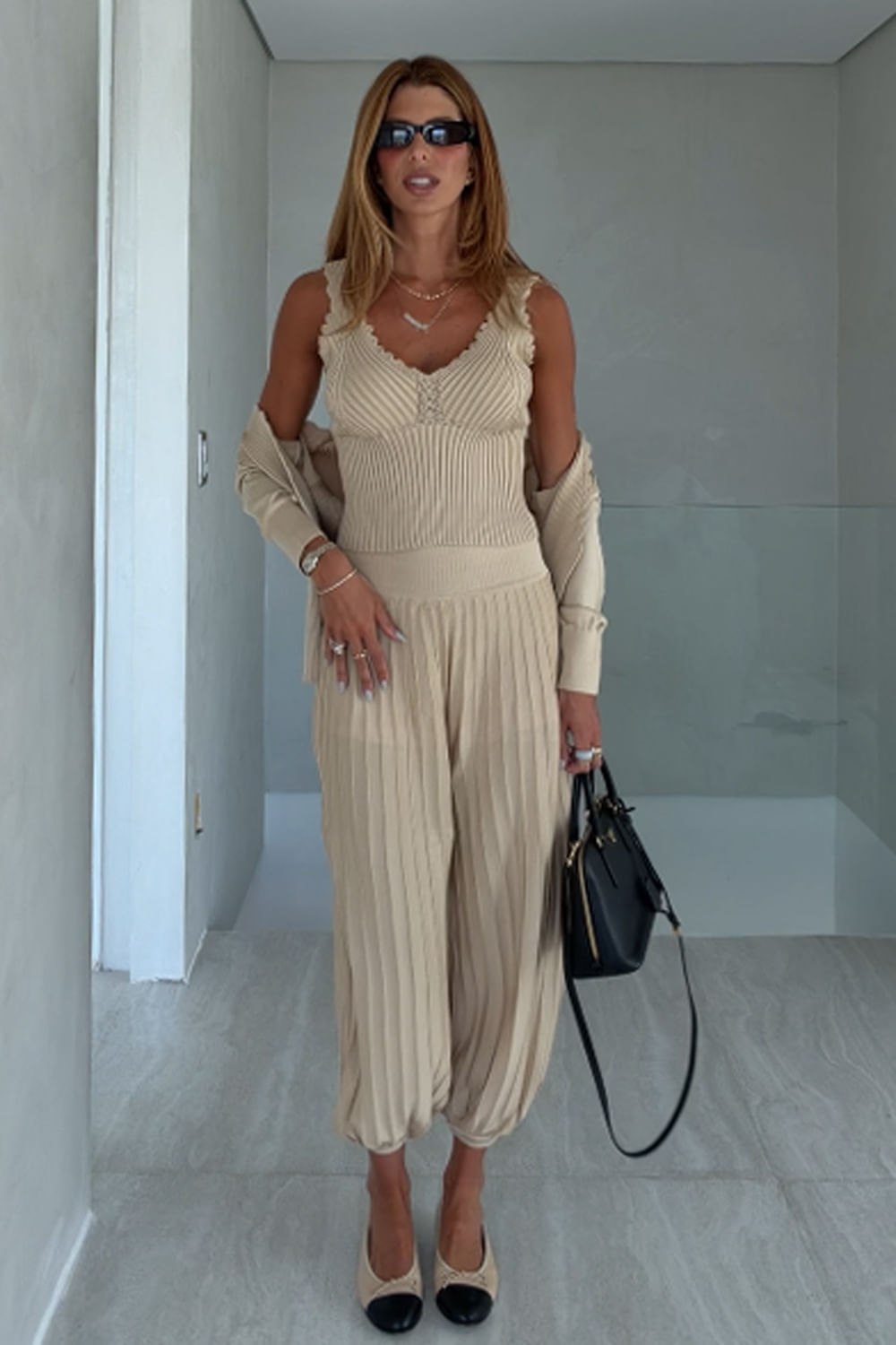 Conjunto Tricot Yara Bege Field
