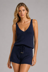 Regata Tricot Carina Azul Marinho