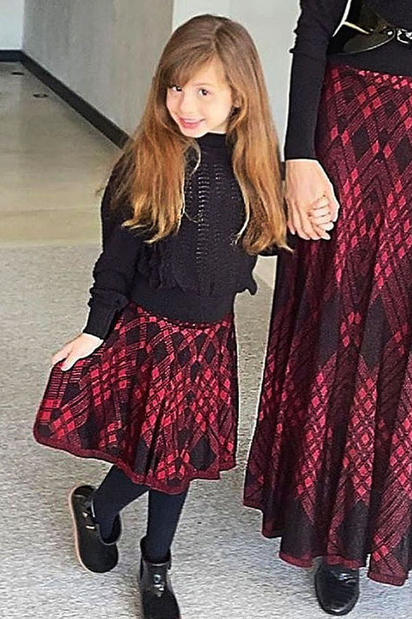 Saia Tricot Oxford Vermelha MINI