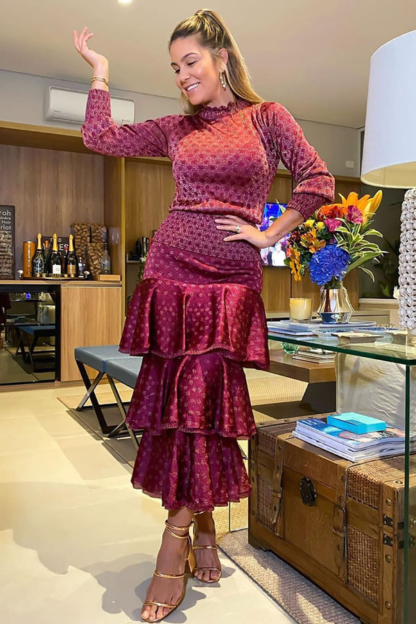 Saia Tricot Midi Charlotte Maravilha