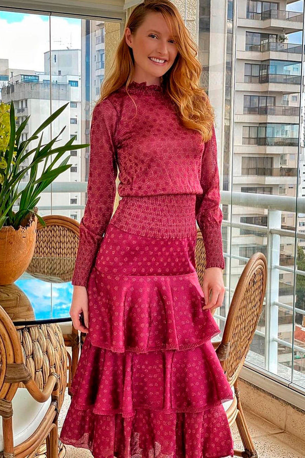 Saia Tricot Midi Charlotte Maravilha