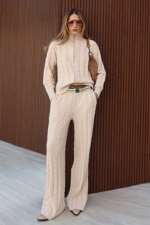 Calça Tricot Roberta Bege Areia