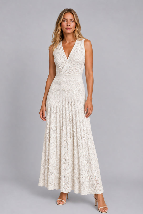 Vestido Tricot Midi Aira Off White