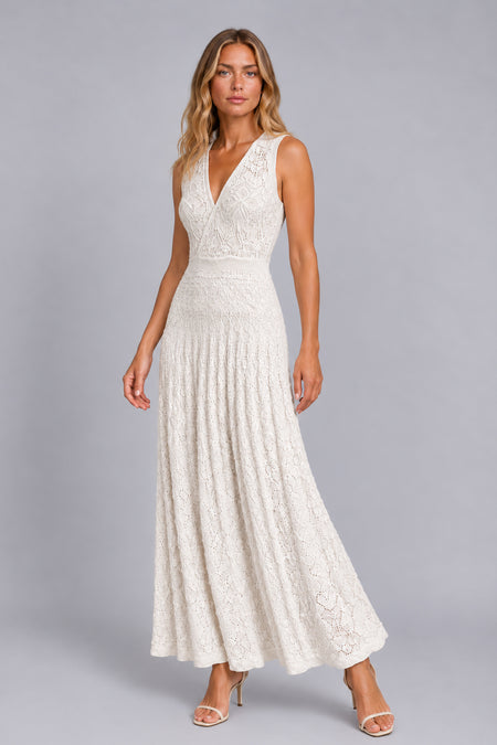 Vestido Tricot Midi Aira Off White